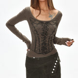 Boogzel Apparel Antique Anatomy Long Sleeve Top, view 3