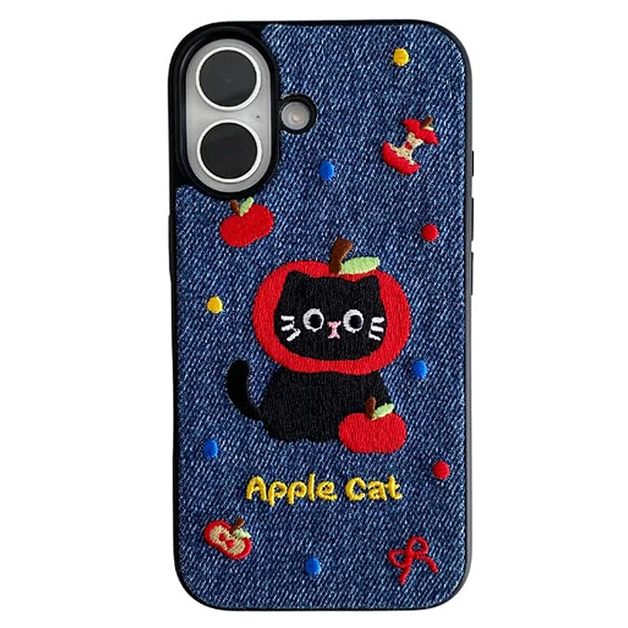 Boogzel Apparel Apple Cat Embroidery iPhone Case