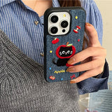 Boogzel Apparel Apple Cat Embroidery iPhone Case, view 3