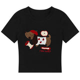 Boogzel Apparel Apple Dog Fuzzy Graphic T-Shirt, view 4