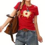 Boogzel Apparel Apple Embroidered T-Shirt, view 5