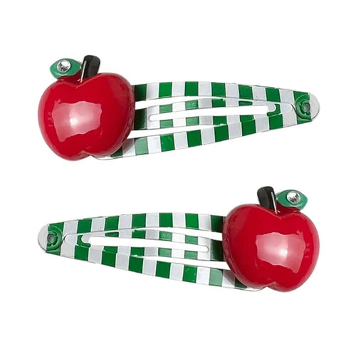Boogzel Apparel Apple Striped Hair Clips