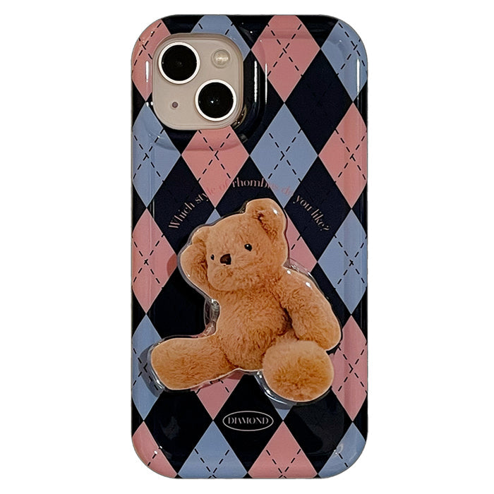 Boogzel Apparel Argyle Bear PopSocket iPhone Case