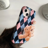 Boogzel Apparel Argyle Bear PopSocket iPhone Case, view 4