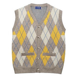 Boogzel Apparel Argyle Button Up Grandpa Knit Vest, view 2