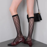 Boogzel Apparel Argyle Mesh Knee High Socks, view 4