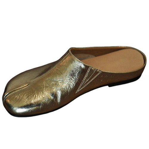 Boogzel Apparel Art School Silver Tabi Mule Flats