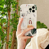 Boogzel Apparel Artsy Aesthetic Girl iPhone Case, view 2