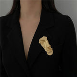 Boogzel Apparel Artsy Face Vintage Aesthetic Brooch, view 3