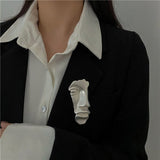 Boogzel Apparel Artsy Face Vintage Aesthetic Brooch, view 6