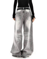 Boogzel Apparel Ash Grey Faded Wide Leg Jeans, view 5