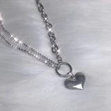Boogzel Apparel Asymmetric Heart Necklace, view 2