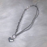 Boogzel Apparel Asymmetric Heart Necklace, view 3