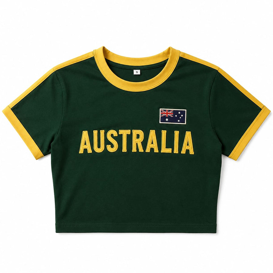 Boogzel Apparel Australia Flag Y2K Crop Top