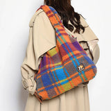 Boogzel Apparel Autumn Feels Plaid Tote Bag, view 3