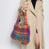 Boogzel Apparel Autumn Feels Plaid Tote Bag, view 5
