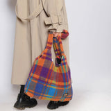 Boogzel Apparel Autumn Feels Plaid Tote Bag, view 6