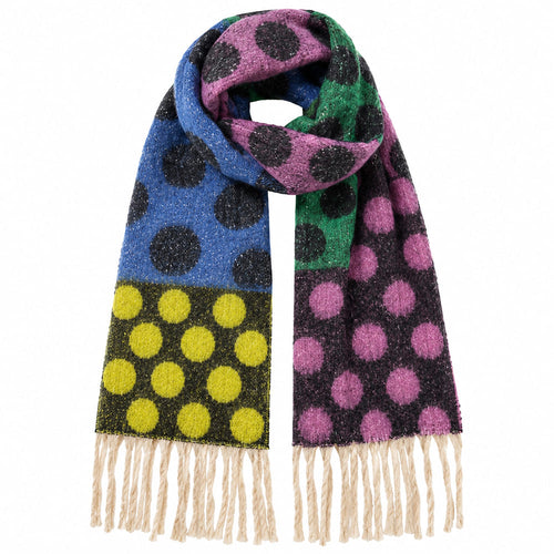 Boogzel Apparel Autumn Feels Polka Dot Fringe Scarf