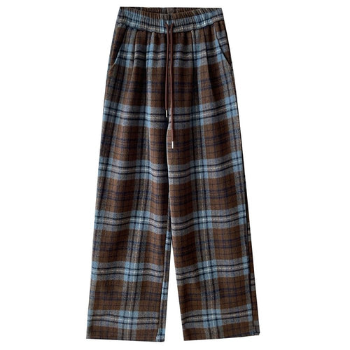 Boogzel Apparel Autumn Study Vintage Plaid Wide Leg Pants