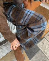 Boogzel Apparel Autumn Study Vintage Plaid Wide Leg Pants, view 4