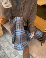 Boogzel Apparel Autumn Study Vintage Plaid Wide Leg Pants, view 5
