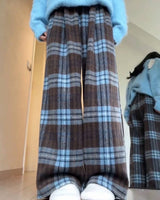 Boogzel Apparel Autumn Study Vintage Plaid Wide Leg Pants, view 6