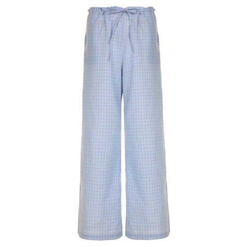 Boogzel Apparel Baby Blue Gingham Wide-Leg Pants