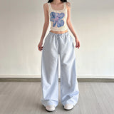 Boogzel Apparel Baby Blue Gingham Wide-Leg Pants, view 3