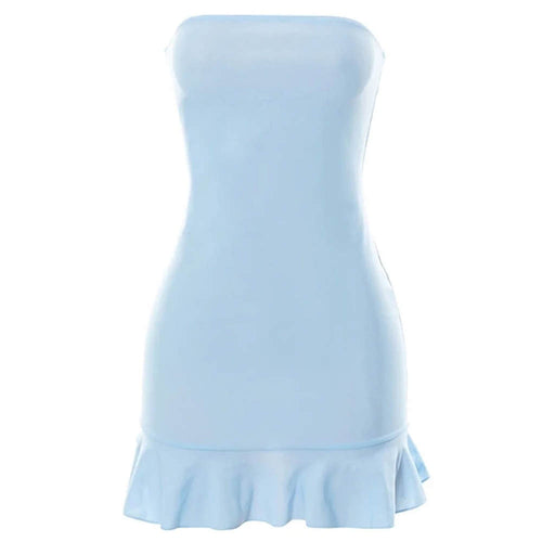 Boogzel Apparel Baby Blue Off Shoulder Mini Dress