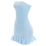 Boogzel Apparel Baby Blue Off Shoulder Mini Dress, view 2