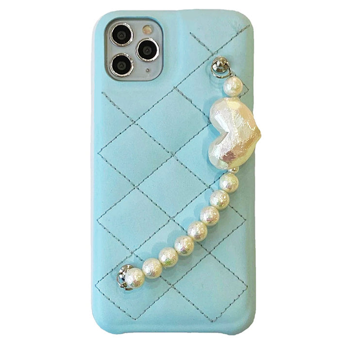 Boogzel Apparel Baby Blue Pearl Chain iPhone Case