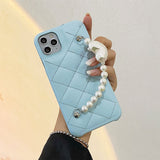 Boogzel Apparel Baby Blue Pearl Chain iPhone Case, view 2