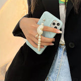 Boogzel Apparel Baby Blue Pearl Chain iPhone Case, view 3