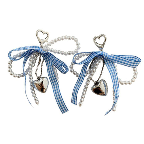 Boogzel Apparel Baby Blue Plaid Bow Shoe Charms