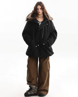 Boogzel Apparel Bad Reputation Fur Trim Parka, view 4