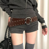 Boogzel Apparel Bad Reputation Wide Studded Belt, view 5