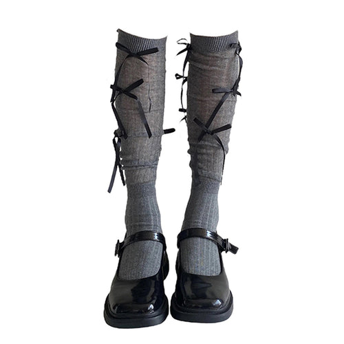 Boogzel Apparel Ballet Core Bow High Socks