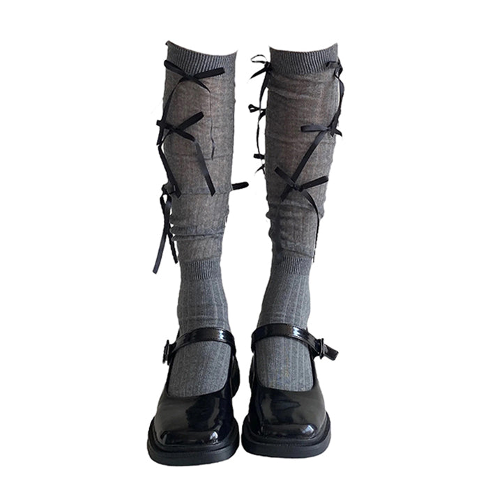Boogzel Apparel Ballet Core Bow High Socks