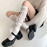 Boogzel Apparel Ballet Core Bow High Socks, view 4