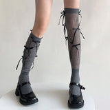 Boogzel Apparel Ballet Core Bow High Socks, view 5