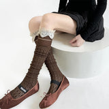 Boogzel Apparel Ballet Core Ruffle Knee Socks, view 3