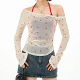 Boogzel Apparel Balletcore Aesthetic Bow Mesh Top, view 2