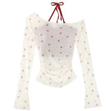 Boogzel Apparel Balletcore Aesthetic Bow Mesh Top, view 4