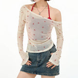 Boogzel Apparel Balletcore Aesthetic Bow Mesh Top, view 5