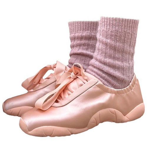 Boogzel Apparel Balletcore Aesthetic Satin Bow Sneakers