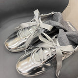 Boogzel Apparel Balletcore Aesthetic Satin Bow Sneakers, view 6