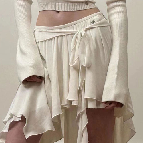 Boogzel Apparel Balletcore Asymmetrical Mid Skirt