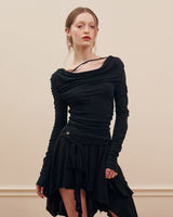 Boogzel Apparel Balletcore Asymmetrical Mid Skirt, view 5