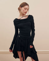 Boogzel Apparel Balletcore Asymmetrical Mid Skirt, view 6