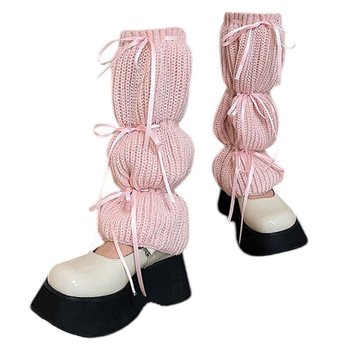 Boogzel Apparel Balletcore Bows Leg Warmers